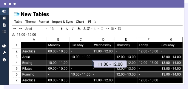 Droptables, the Joomla spreadsheet extension