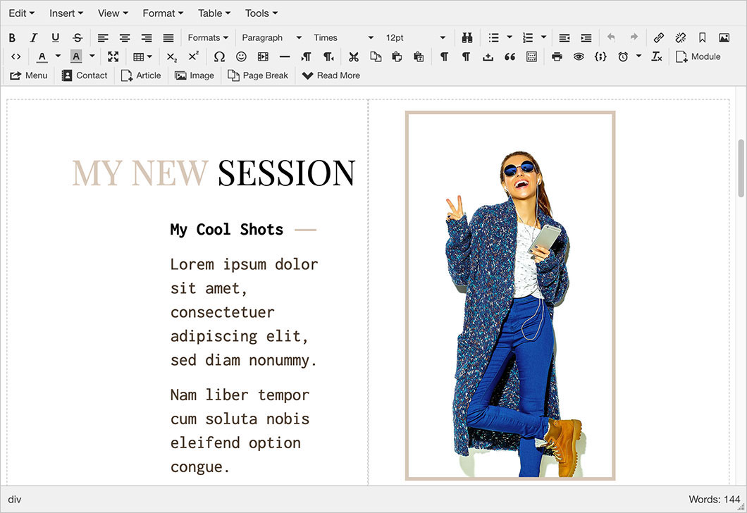 Model Portfolio Template