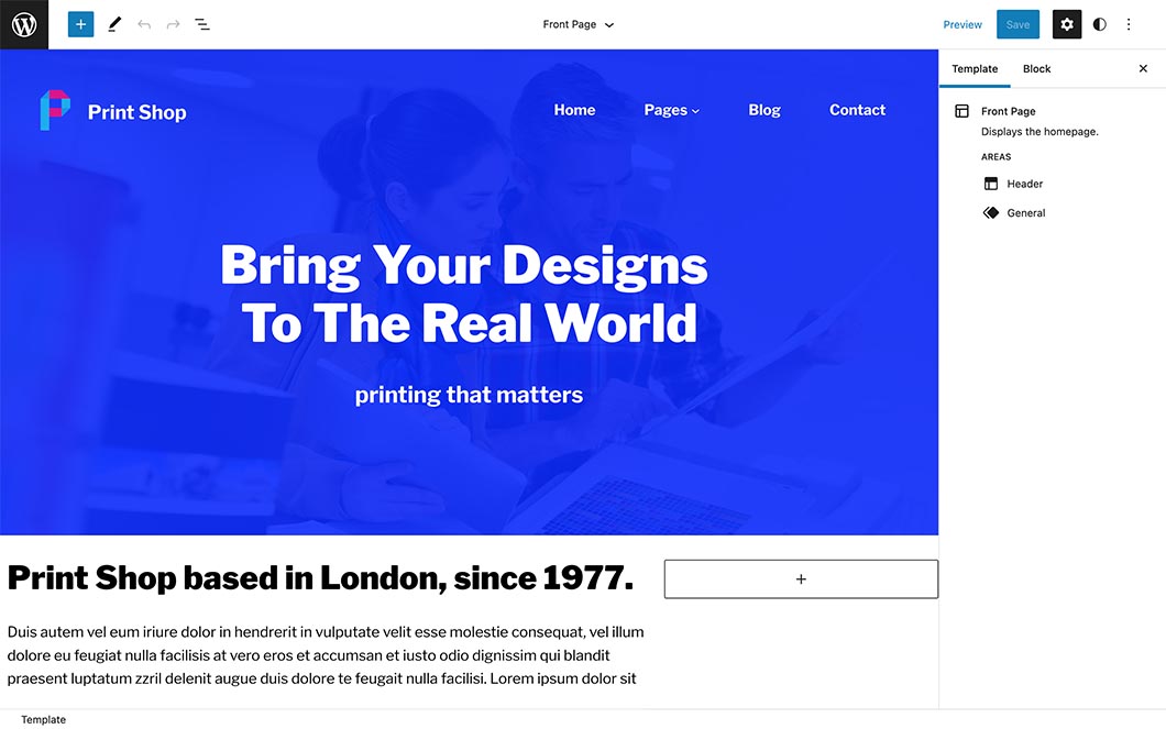 Print Shop — Block WordPress Theme