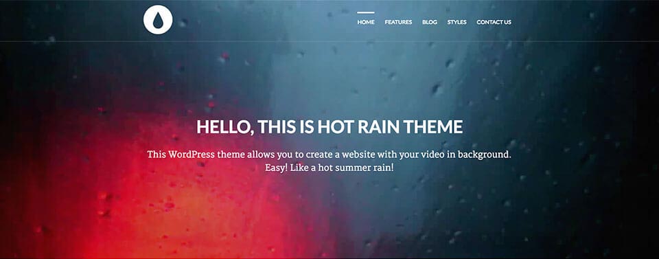 Rain — WordPress Theme With Video Background