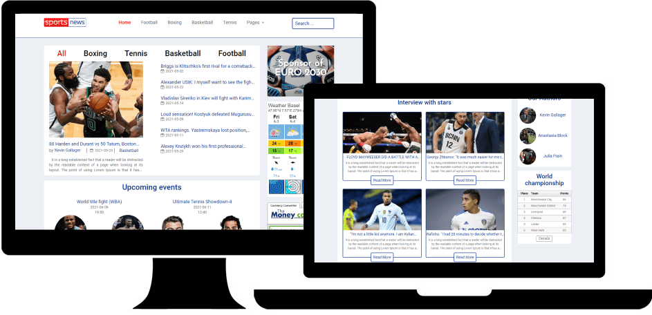 Sports News Website Template